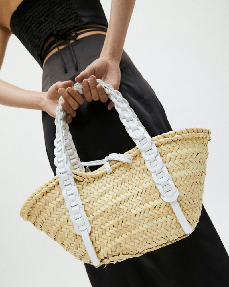 Beige Alohas Woven Basket Women's Bags | JWECI7682