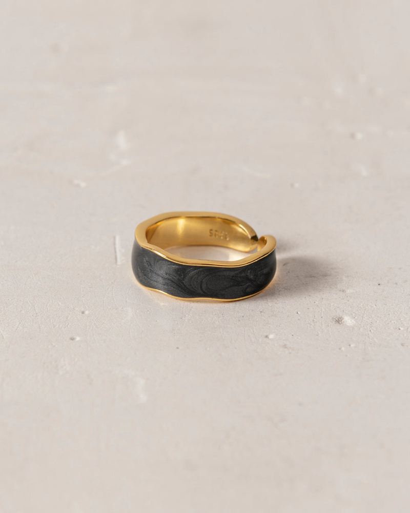 Black Alohas Abeam Women's Ring | JZUQS5843