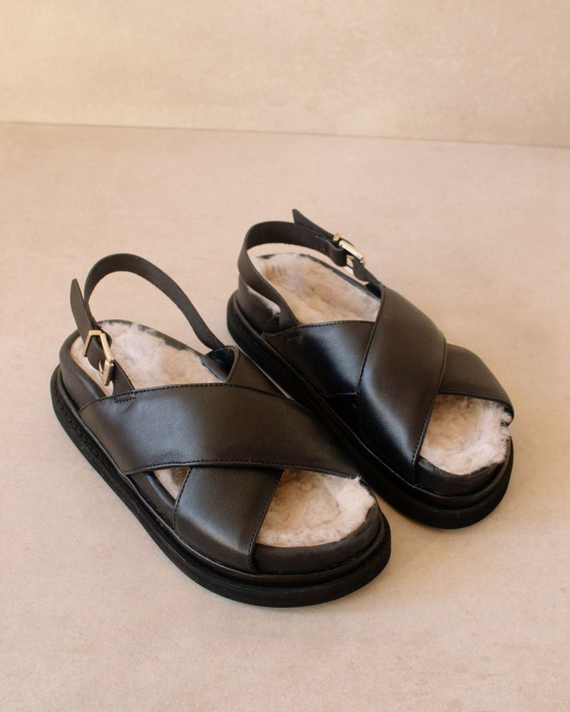 Black Alohas Marshmallow Women's Sandals | EXIJC8591