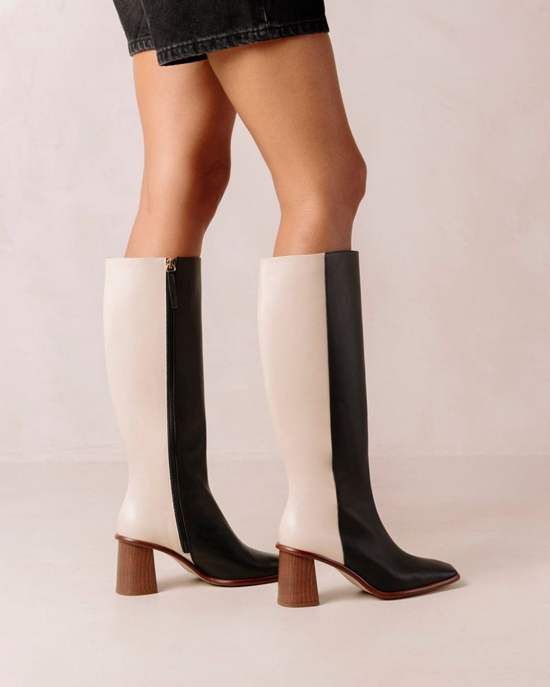 Black/Cream Alohas East Women's Knee-High Boots | OPVKY3652