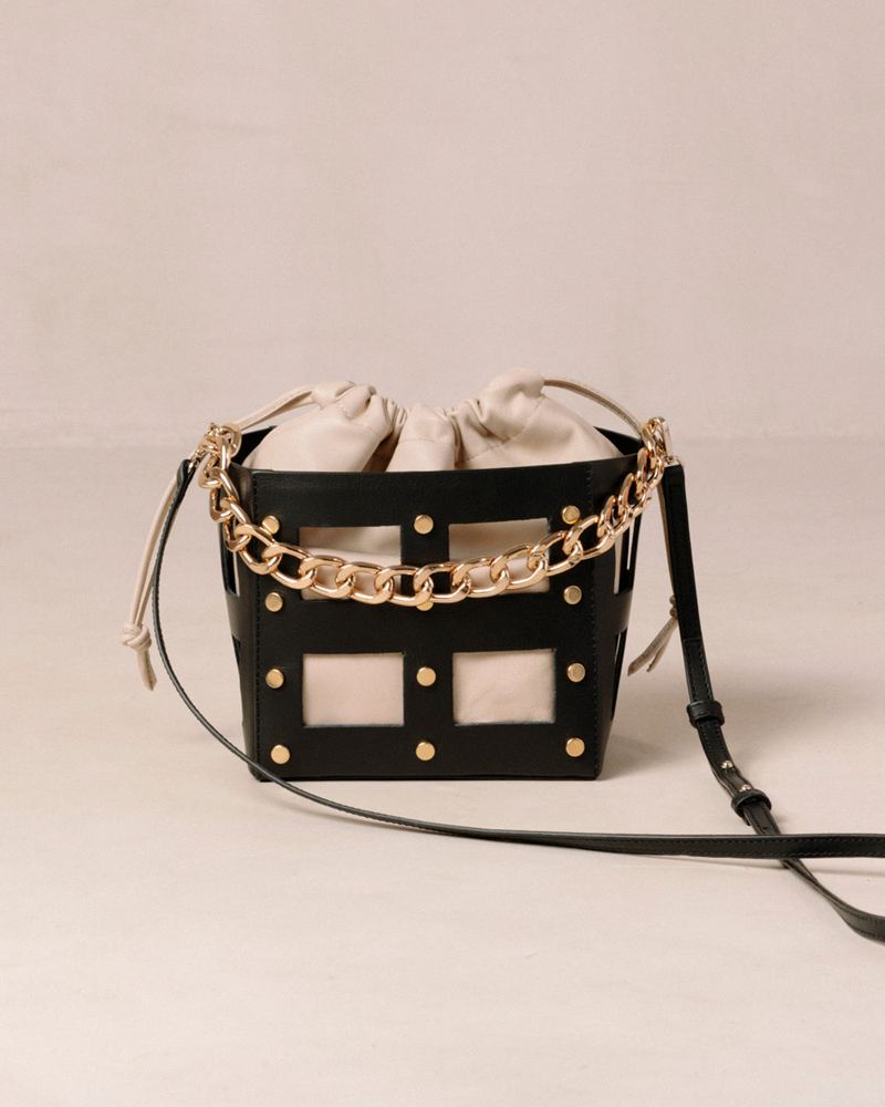 Black/Cream Alohas The N Leather Women's Bags | ACWSB5427