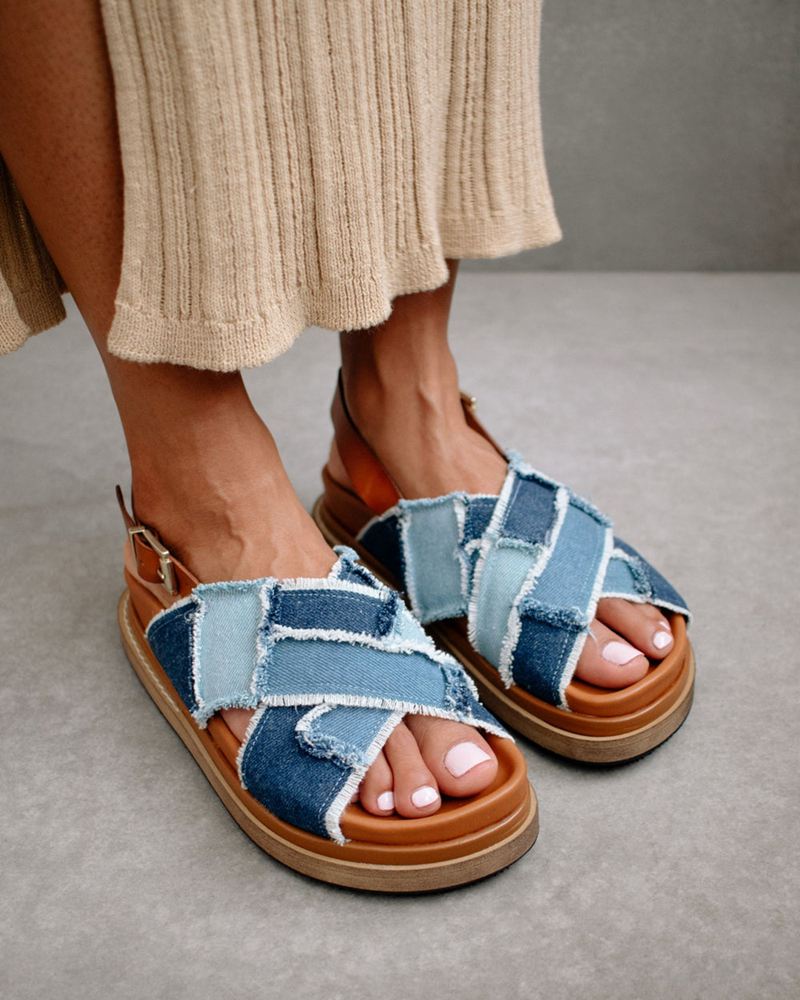 Blue Alohas Marshmallow Women's Sandals | QHVIZ6305