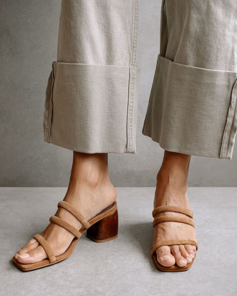 Brown Alohas Indiana Leather Women's Sandals | KJZCQ4728