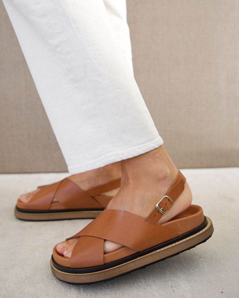 Brown Alohas Marshmallow Women's Sandals | OBFMQ4721