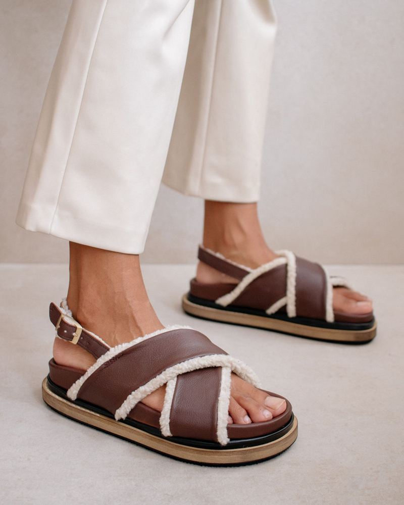 Brown Alohas Marshmallow Women's Sandals | UTMSH6578