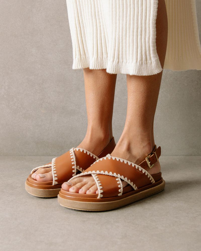 Brown Alohas Marshmallow Women's Sandals | XMBGW2180