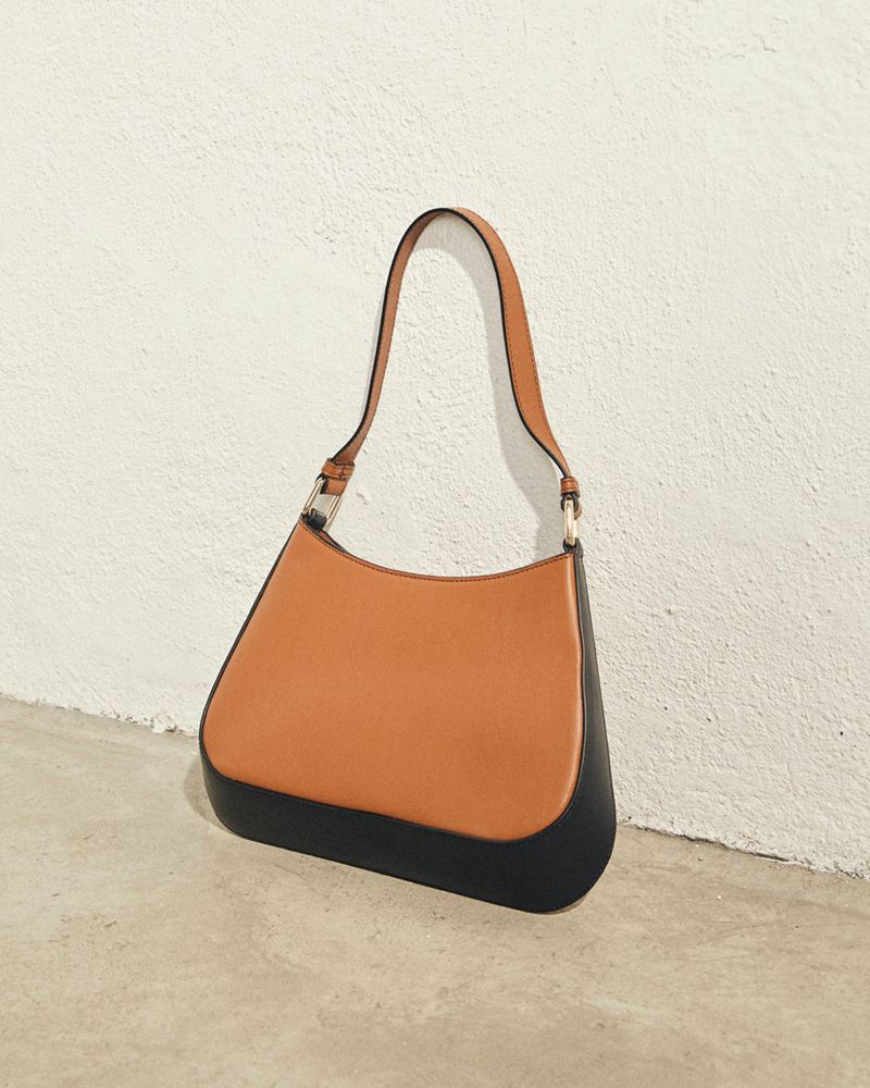 Brown Alohas The C Bicolor Leather Women's Bags | XKCTZ6325