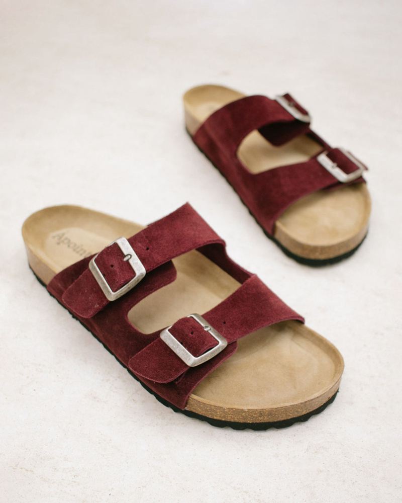 Burgundy Alohas Homey Women's Sandals | DAIFB0897