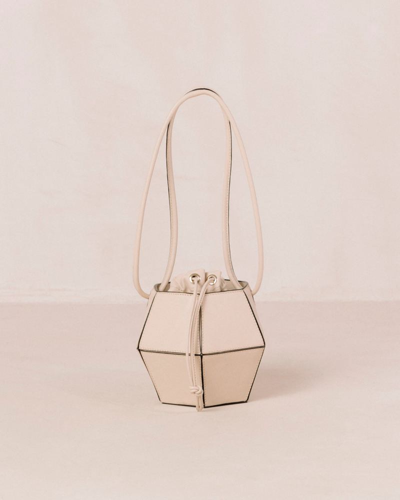 Cream Alohas The V Leather Women's Bags | VOJXG6218