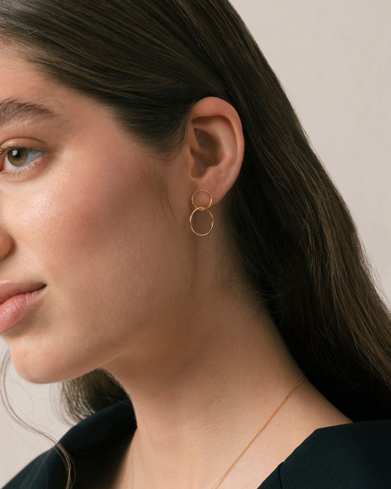 Gold Alohas Papaya Women's Earrings | QVLXT3972