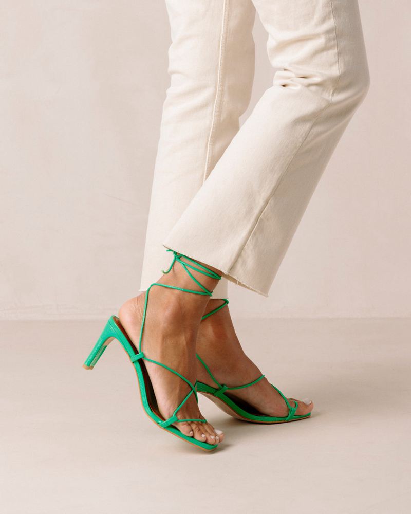 Green Alohas Bellini Leather Women's Heels | FLSMN1263