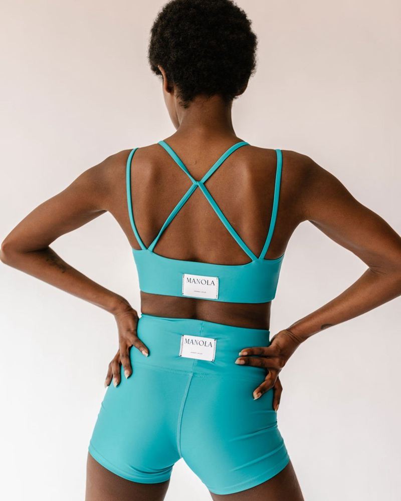 Green Alohas Crossed Back Top Women's Sportswear | OMASE2465