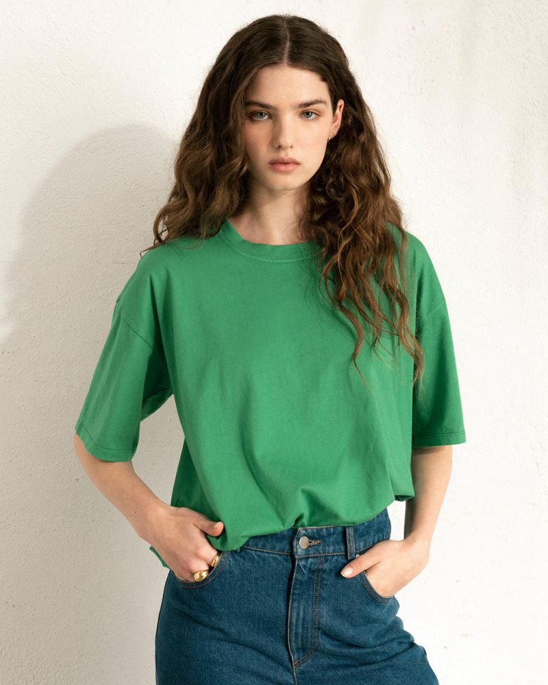 Green Alohas Slack Women's Tops | STEDA1396