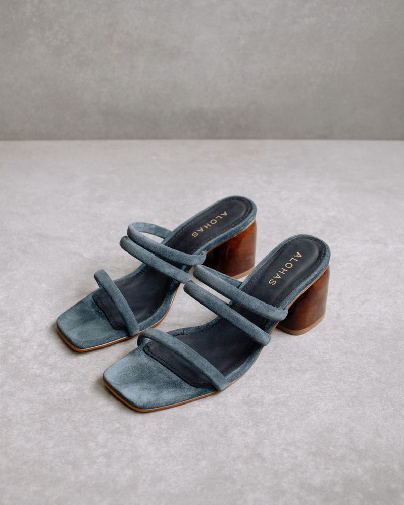 Grey Alohas Indiana Leather Women's Sandals | QAUNY4806