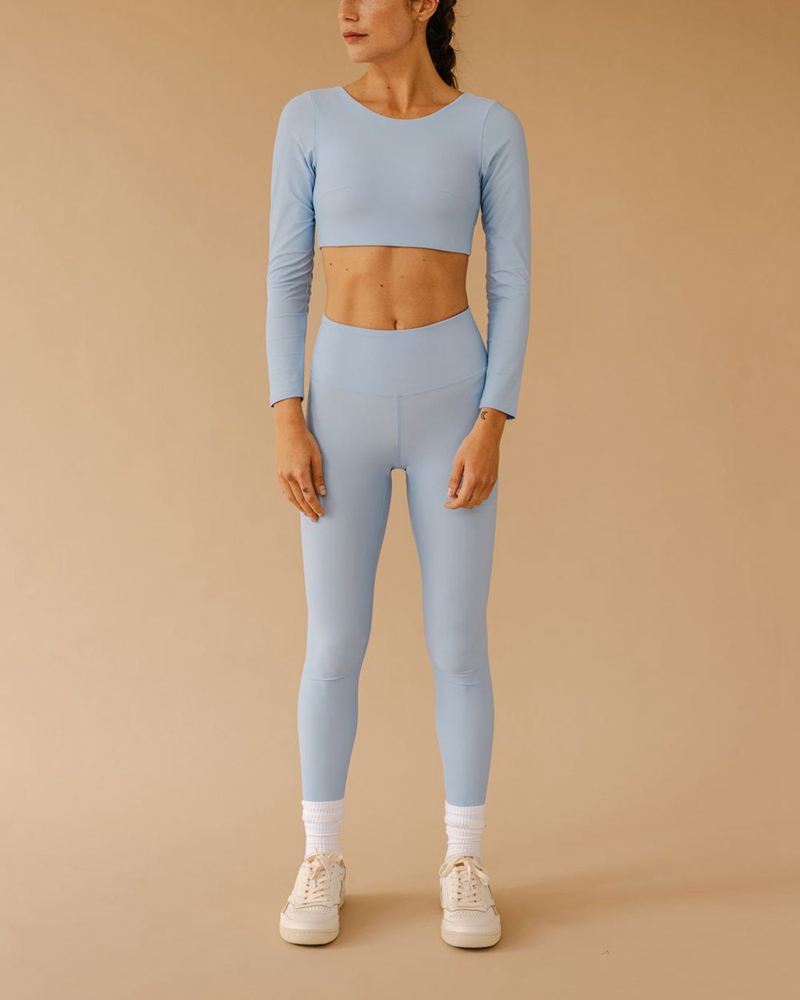 Light Blue Alohas Core Legging Women's Pants | WNCIM6278