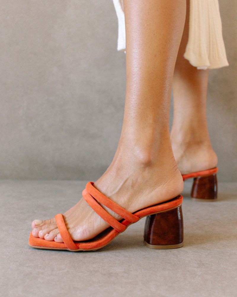 Orange Alohas Indiana Leather Women's Sandals | CYASE2509