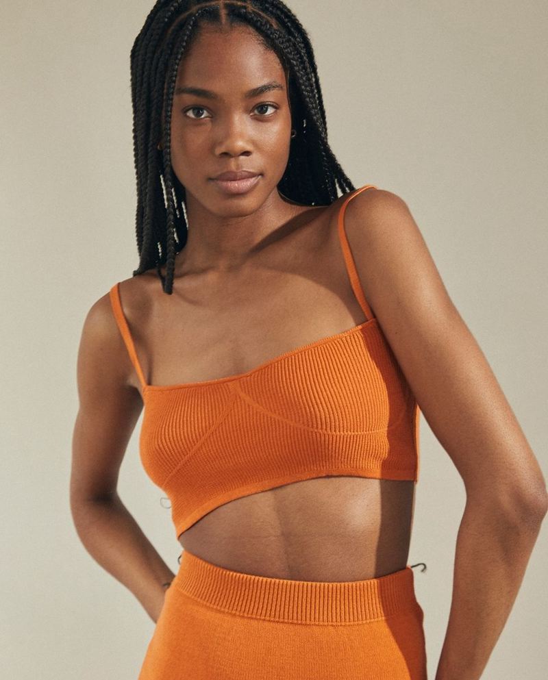 Orange Alohas Limelight Top Women's Knitwear | WVLSX3045