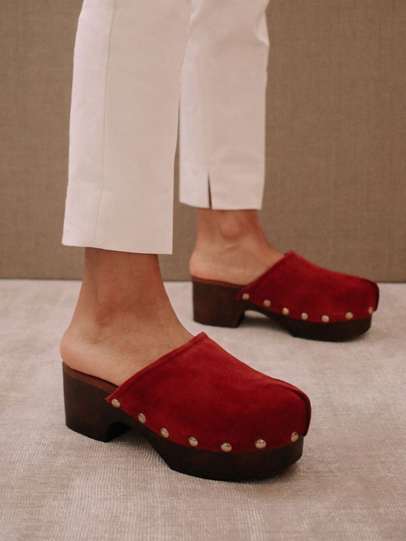 Red Alohas Harley Women's Mules | FRBJT1986