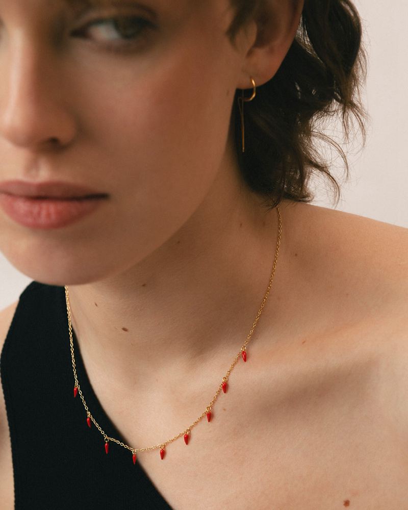 Red Alohas Jalapeno Women's Necklace | ZVRQF7951