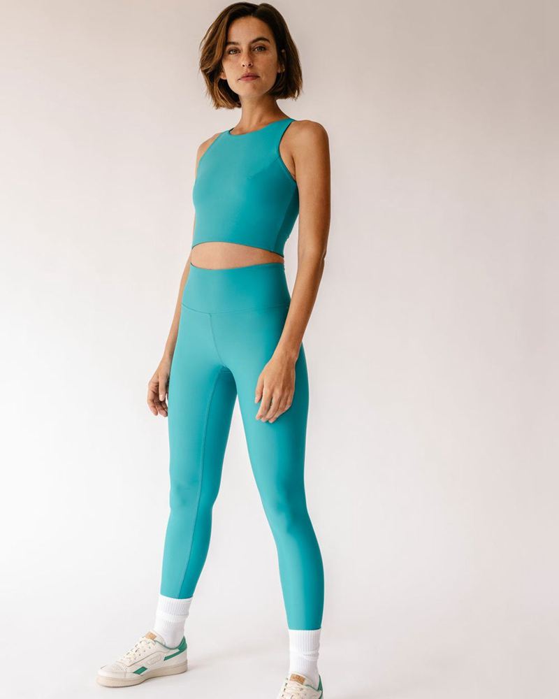 Turquoise Alohas Core Legging Women's Pants | XOLKA6374