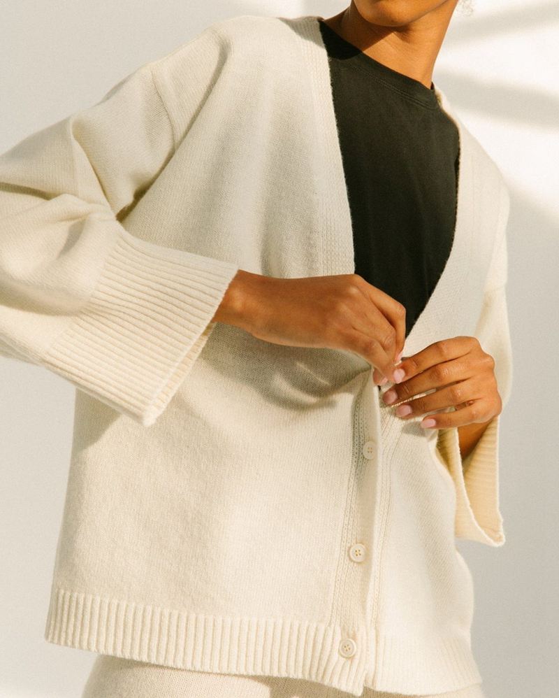 White Alohas Expresso Women's Cardigans | PQZWS6917