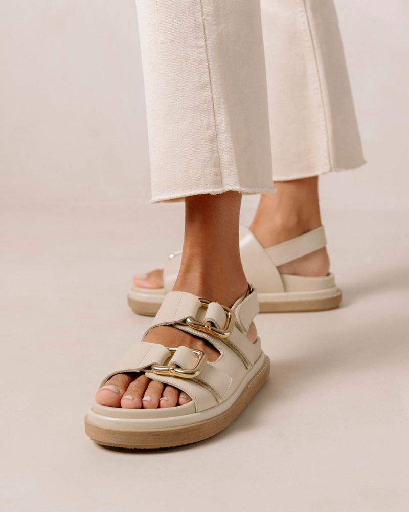 White Alohas Harper Leather Women's Sandals | ACBPD8942