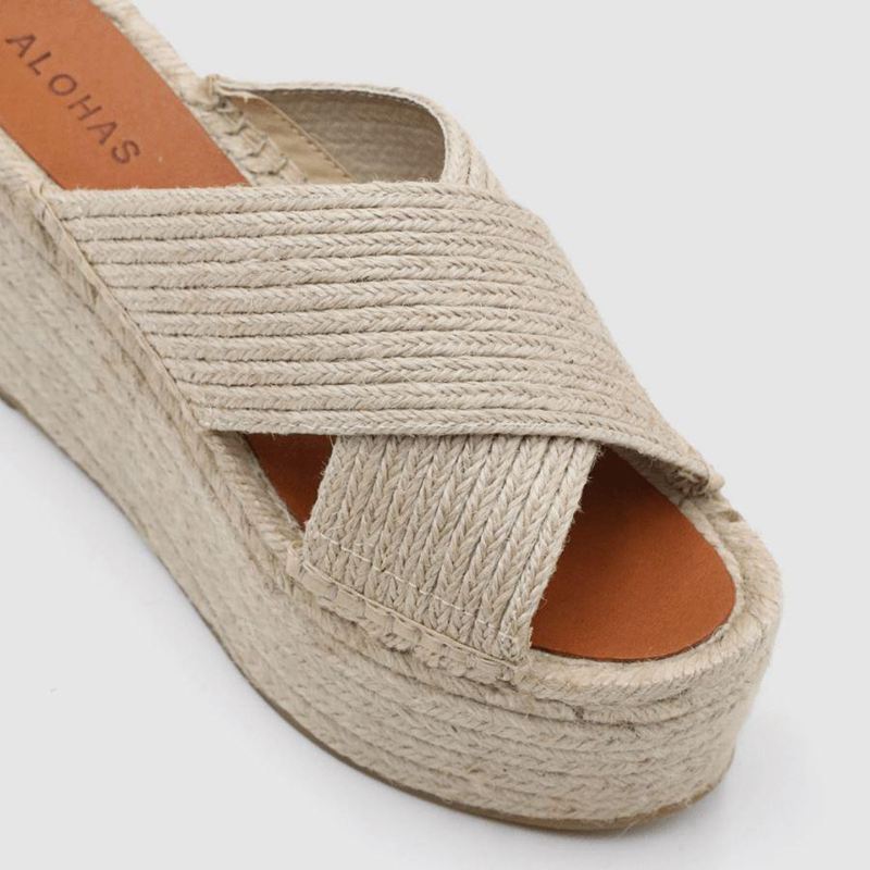 Beige Alohas Bali Women's Espadrilles | MQKGO5367