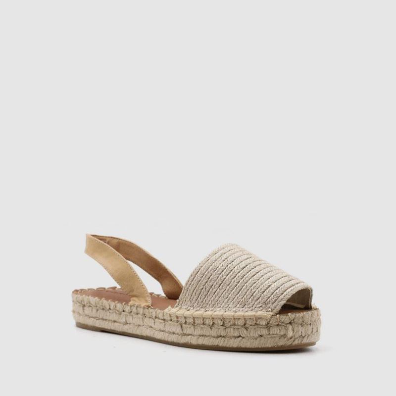 Beige Alohas Ibizas Platform Raffia Women's Espadrilles | ZQFVL8619