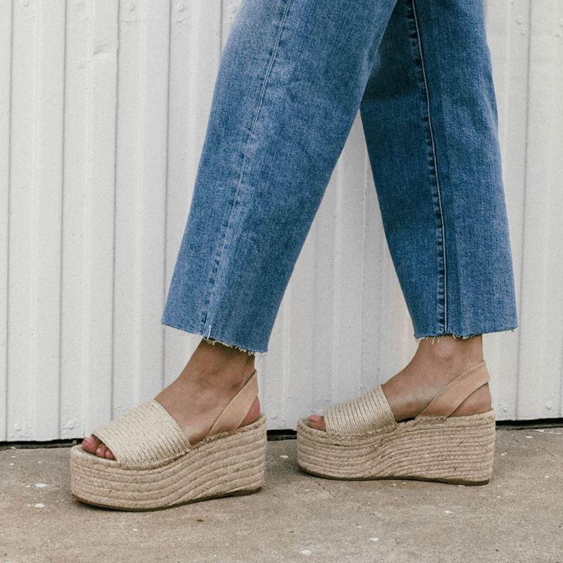 Beige Alohas Ibizas Xl Raffia Women's Espadrilles | CAHNS1560