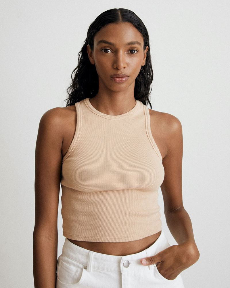 Beige Alohas Lift Women's Tops | MKIND3281