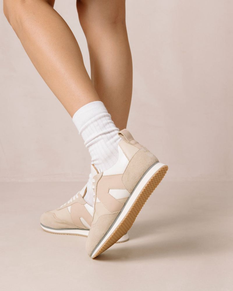 Beige Alohas Tb.015 Leather Women's Sneakers | GZLBN7264