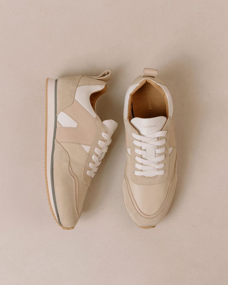 Beige Alohas Tb.015 Leather Women's Sneakers | GZLBN7264