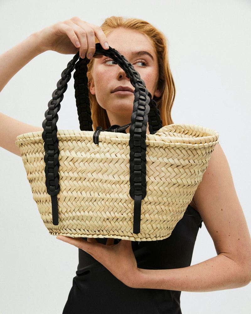 Beige Alohas Woven Basket Women's Bags | GYNQR1370