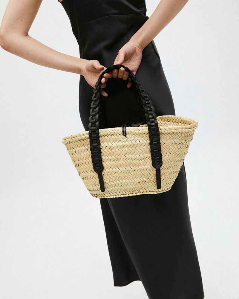 Beige Alohas Woven Basket Women's Bags | GYNQR1370