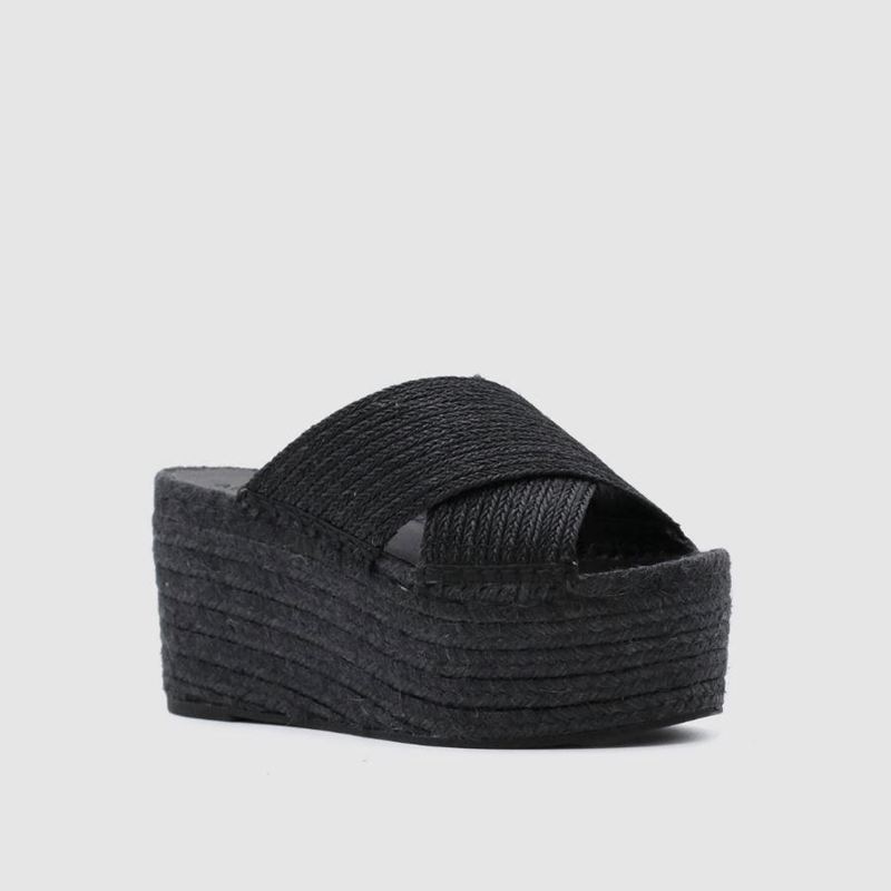 Black Alohas Bali Women's Espadrilles | LQRIT8023