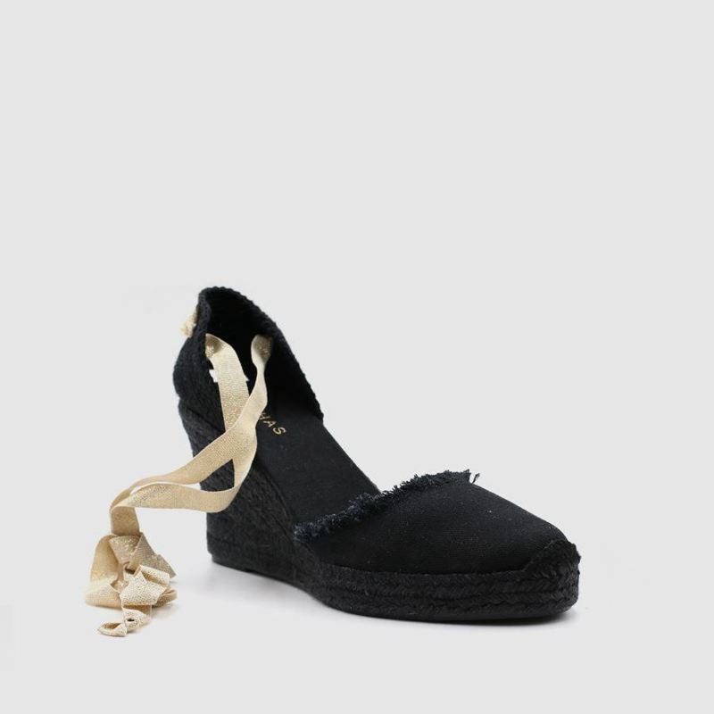 Black Alohas Clara By Night Women's Espadrilles | OFLQS2069