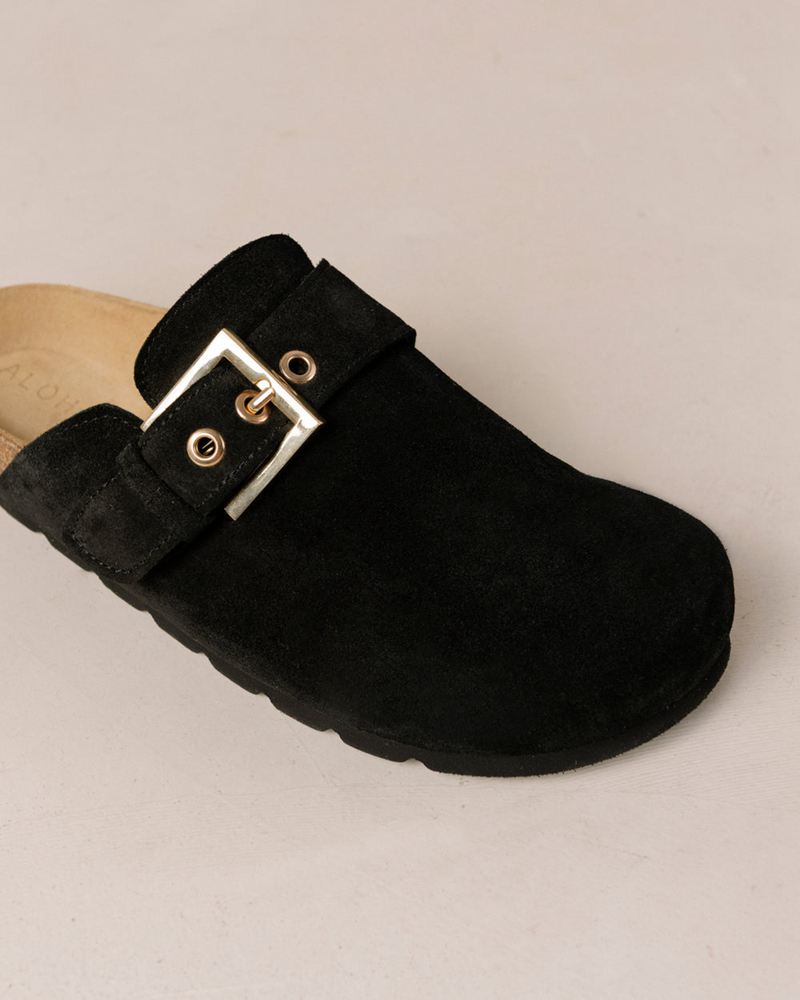 Black Alohas Cozy Women's Mules | NIPFB0251