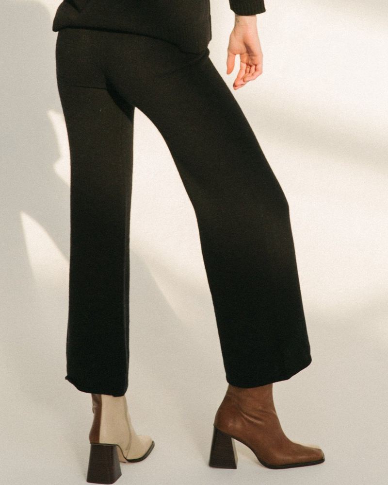 Black Alohas Easy Fall Women's Pants | ESWKR8793