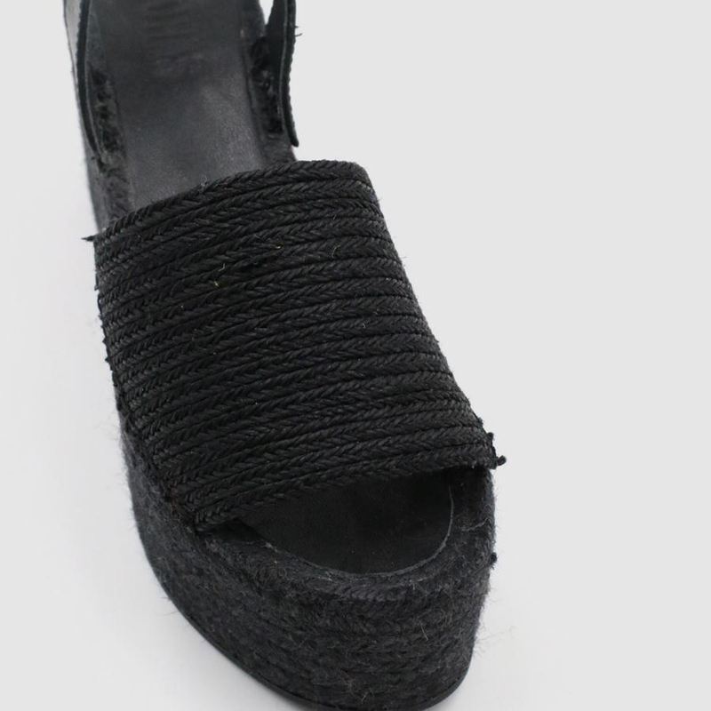 Black Alohas Ibizas Xl Raffia Women's Espadrilles | PBKZF0716