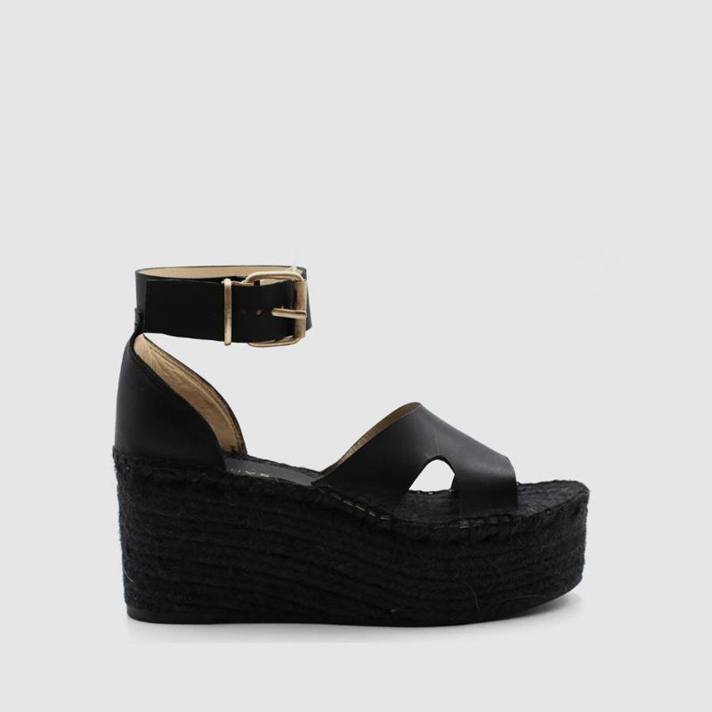 Black Alohas Kuko Women's Espadrilles | SDOAZ0578