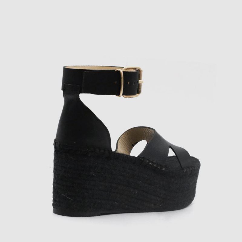 Black Alohas Kuko Women's Espadrilles | SDOAZ0578