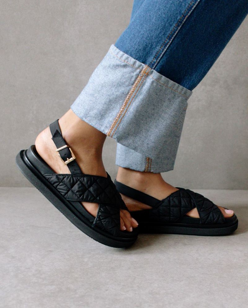 Black Alohas Marshmallow Women's Sandals | UBNSD6791