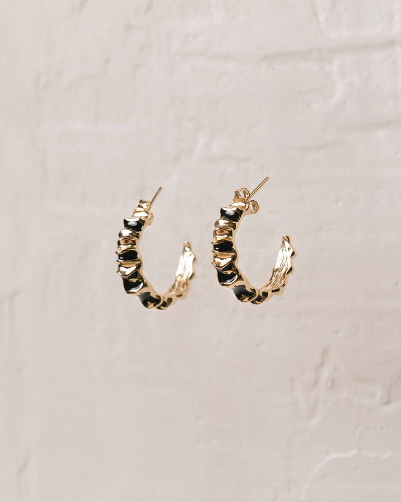 Black Alohas Meteorite Women's Earrings | KCVEX1543