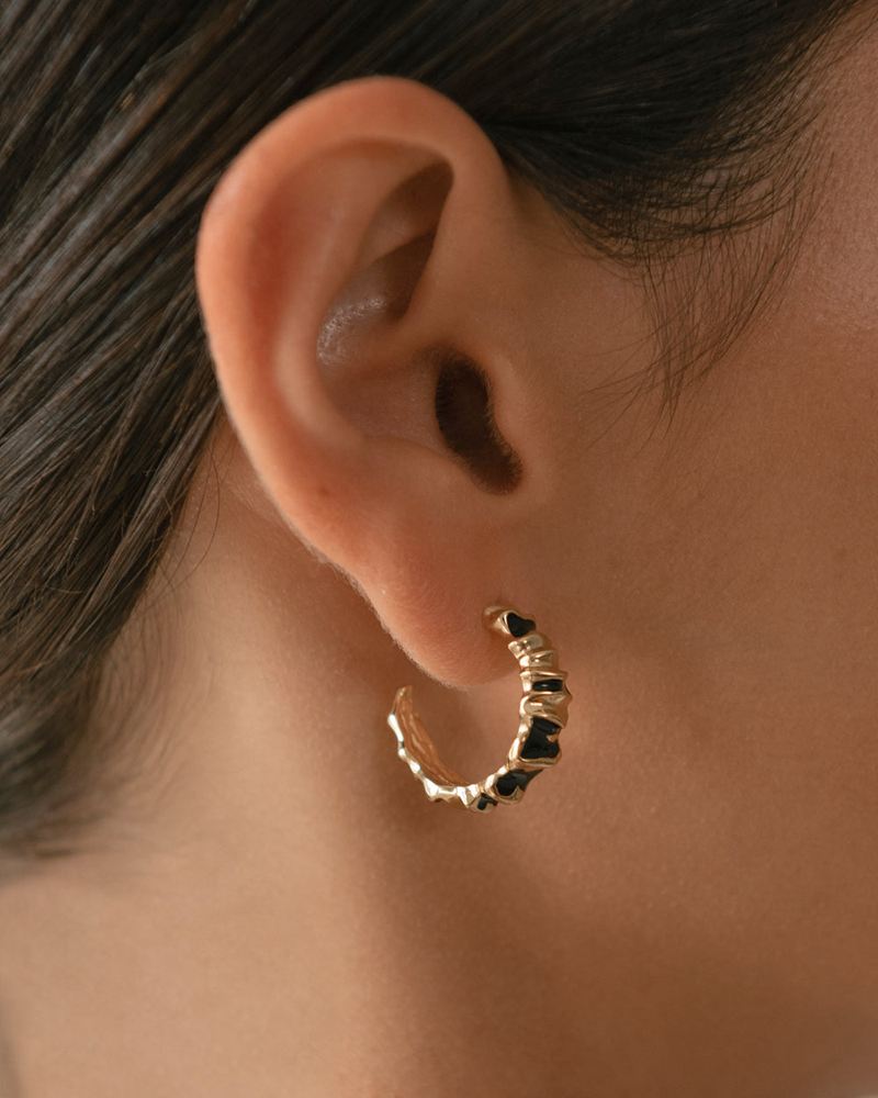 Black Alohas Meteorite Women's Earrings | KCVEX1543