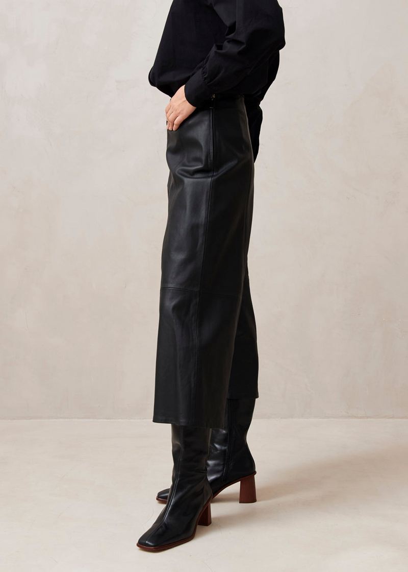 Black Alohas Montpellier Leather Women's Pants | ULZTJ6739