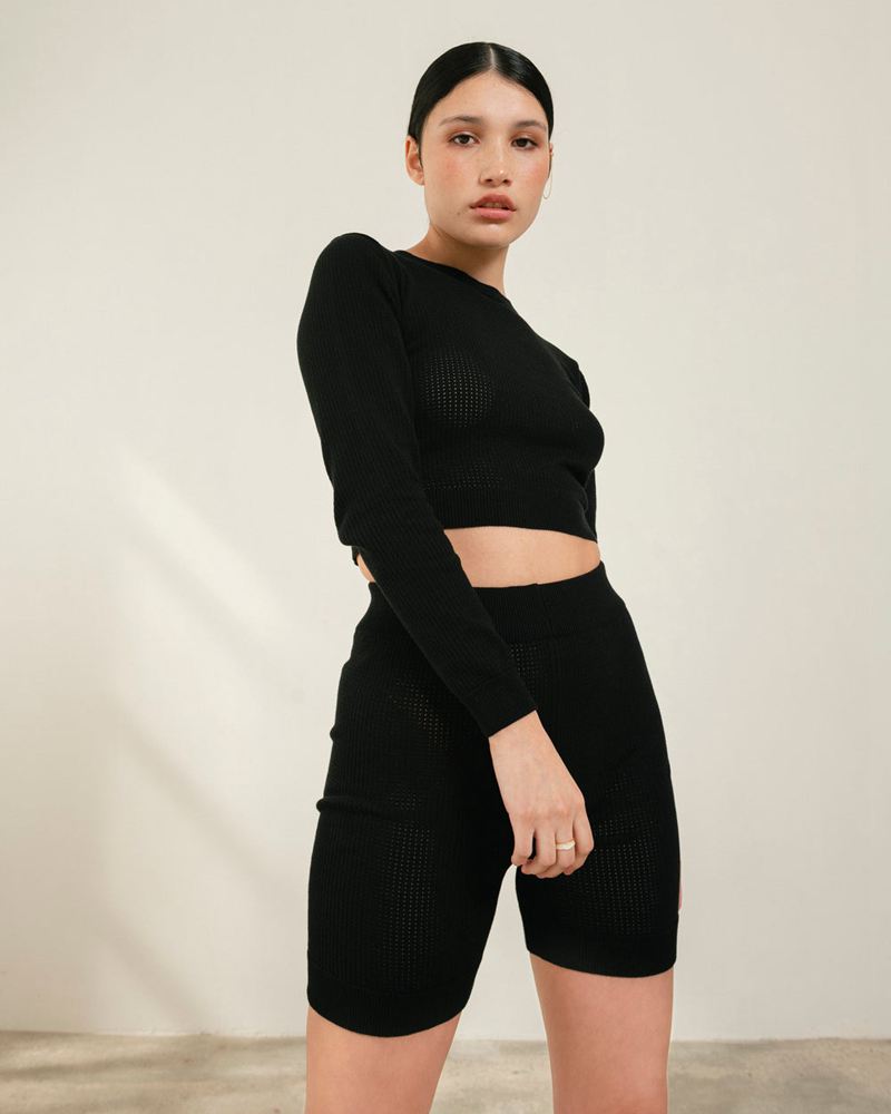 Black Alohas Roy Women's Sweaters | EDZSN2710