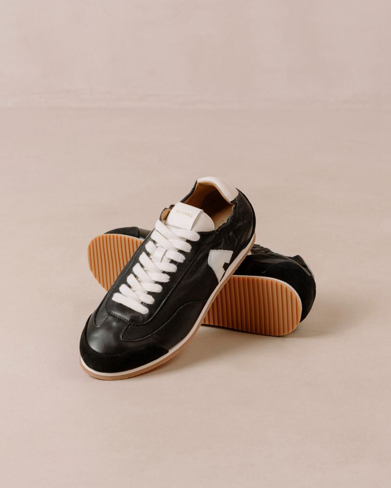 Black Alohas Tb.70 Leather Women's Sneakers | XYQSM2041