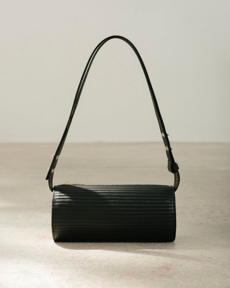 Black Alohas The I Pleated Leather Women's Bags | NIEMV2504