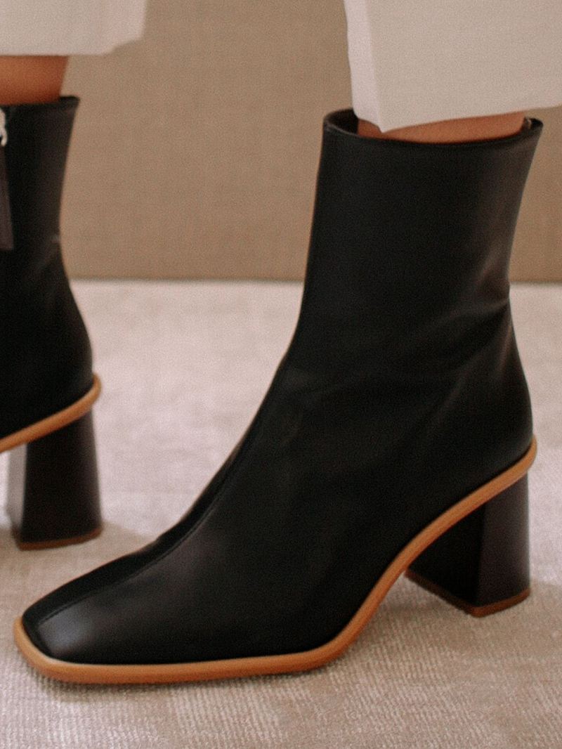 Black Alohas West Vegan Leather Women's Ankle Boots | MLRQD8167