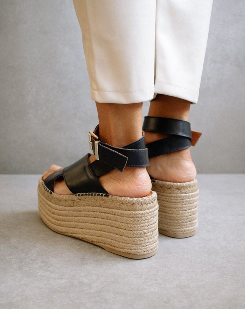 Black Alohas Willow Women's Espadrilles | JLNDC0748